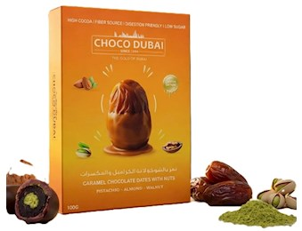 CHOCO DUBAI CARAMELCHOC DATES WITH NUTS  100G