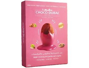 CHOC DUBAI RUBY CHOCOLATE DATES  NUTS 100G