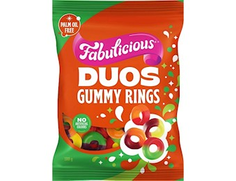 FABULICIOUS DUOS GUMMY RINGS 180G