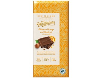 WHITTAKERS GISBORNE ORANGE HAZELNUT 100G