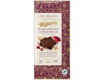 WHITTAKERS NEW ZEALAND BLACK PLUM & ROASTED ALMONDS 100G
