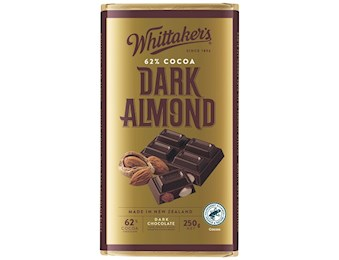 WHITTAKERS DARK ALMOND BLOCK 250G