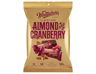 WHITTAKERS ALMOND&CRNBERRY MINI 180G