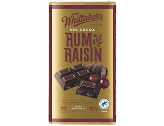 WHITTAKERS RUM & RAISIN BLOCK 250G