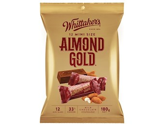 WHITTAKERS ALMOND GOLD MINI SLABS 18OG