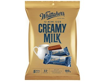 WHITTAKERS CREAMY MILK MINI SLABS 18OG