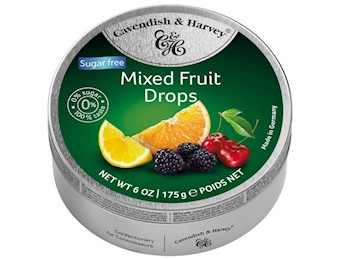 CAVENDISH AND HARVEY MIXED FRUIT DROP S/FREE TIN 175G