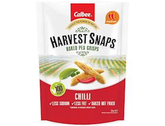 HARVEST SNAPS BAKED PEA CRISPS CHILLI 65G