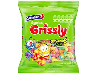 COLOMBINA GRISSLY GUSANOS 80G