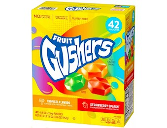 FRUIT GUSHERS SNACKS POUCHES 22.6G