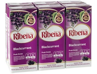 RIBENA BLACKCURRANT TETRA PACK 250ML 