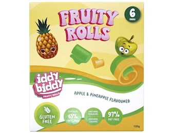 IDDY BIDDY FRUIT ROLL PINEAPPLE &GREEN APPLE 120GX6