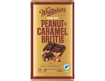 WHITTAKER PEANUT CARAMEL BRITTLE BLOCK 250G