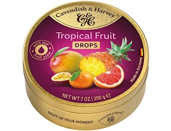 CAVENDISH AND HARVEY FILLED TROPICAL DROPS TIN 175G X9