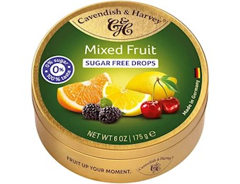 CAVENDISH AND HARVEY MIXED FRUIT DROP S/FREE TIN 175G