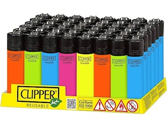 CLIPPER SOLID ASSORTED FLURO LIGHTER