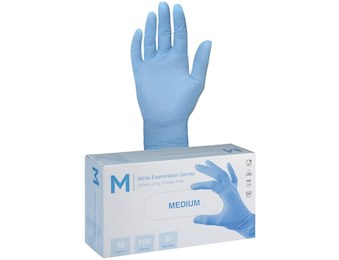 NITRILE MEDIUM GLOVES POWDER FREE