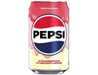 PEPSI ZERO STRAWBERRY CREAM SODA CANS 330MLX24