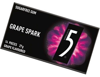 WRIGLEY FIVE GUM GRAPE SPARK TAB OTC 27G X2
