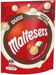 MALTESERS WHITE DUOS BAG 120G X12