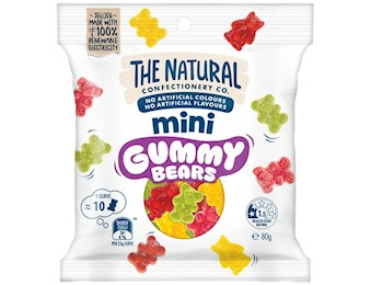 The Natural Confectionery Co MINI'S GUMMI BEAR 80G X28