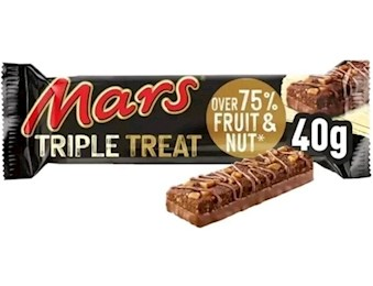 MARS TRIPLE TREAT FRUIT& NUT CHOC 40GX18