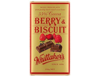 WHITTAKERS BERRY & BISCUIT BLOCK 250G