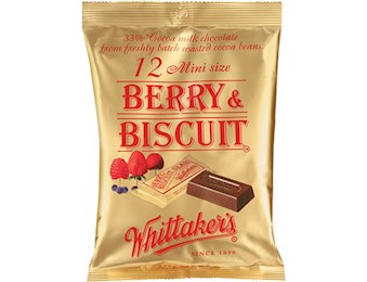 WHITTAKERS BERRY & BISCUIT MINI SLABS 180G