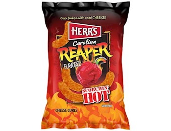 HERR'S CAROLINA REAPER EXTRA HOT CHEEESE CURLS 227G
