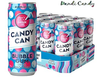 CANDY CAN BUBBLEGUM DRINK 330ML