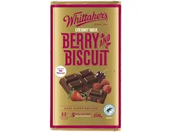 WHITTAKERS BERRY & BISCUIT BLOCK 250G