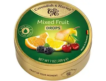CAVENDISH AND HARVEY MIXED FRUIT DROP TIN 200G