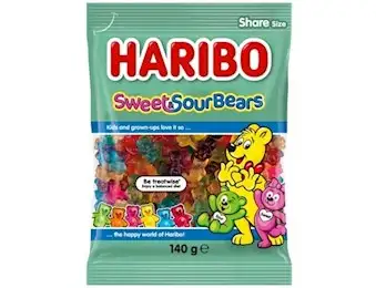 HARIBO SWEET & SOUR BEARS 140G 