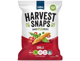 HARVEST SNAPS BAKED PEA CRISPS CHILLI 65G
