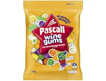 PASCALL WINE GUMS F/PK 180G