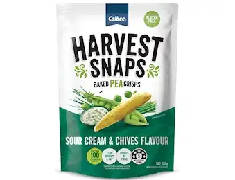 HARVEST PEA SNAPS SOUR CREAM & CHIVES 120G