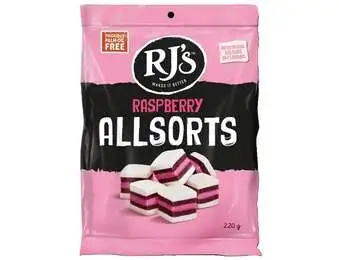 RJ RASPBERRY ALLSORTS 220G X12