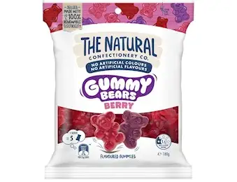 The Natural Confectionery Co BERRY GUMMY BEARS 180G