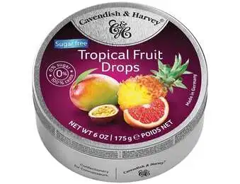CAVENDISH AND HARVEY FILLED SF TROPICAL DROPS TIN 175G X9