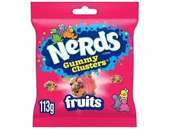 NERDS CLUSTERS FRUIT SHARE BAG 113GX10