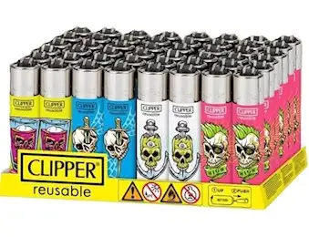 CLIPPER NATURAL SKULLS 3 LIGHTER