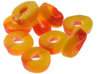 NOW SOUR PEACH RINGS X2KG (341pc)