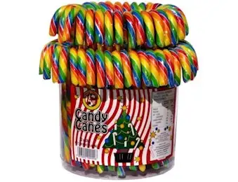 MM CANDY CANES RAINBOW 28G